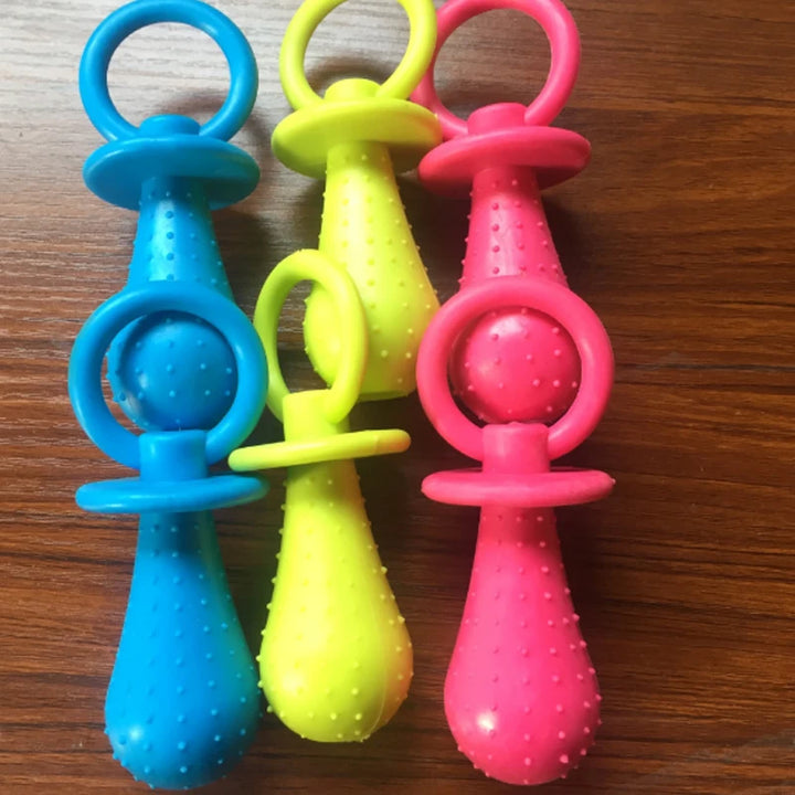 Pet Rubber Pacifier Dog Toy – Interactive Chew Soother for Dogs & Cats, Elastic Teeth Cleaning Toy