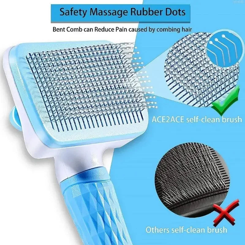Pet Hair Remover Brush 🐾 Grooming Comb for Long-Haired Dogs & Cats