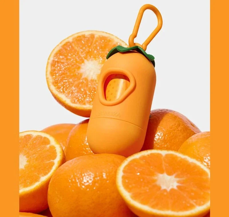 Orange Scented Dog Poop Bags – Degradable Waste Bags with Portable Dispenser for Dog Walking & Cleanup