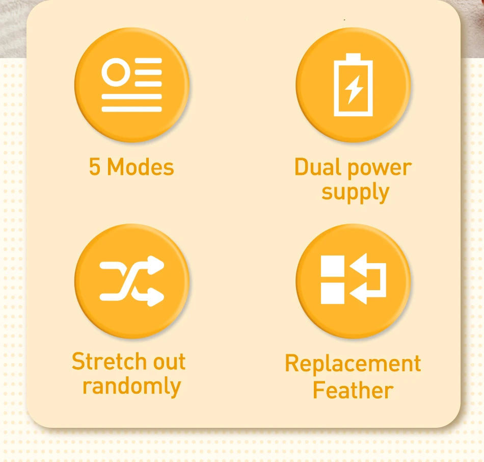 ROJECO 2-in-1 Smart Feather & Ball Cat Toy – 5 Modes