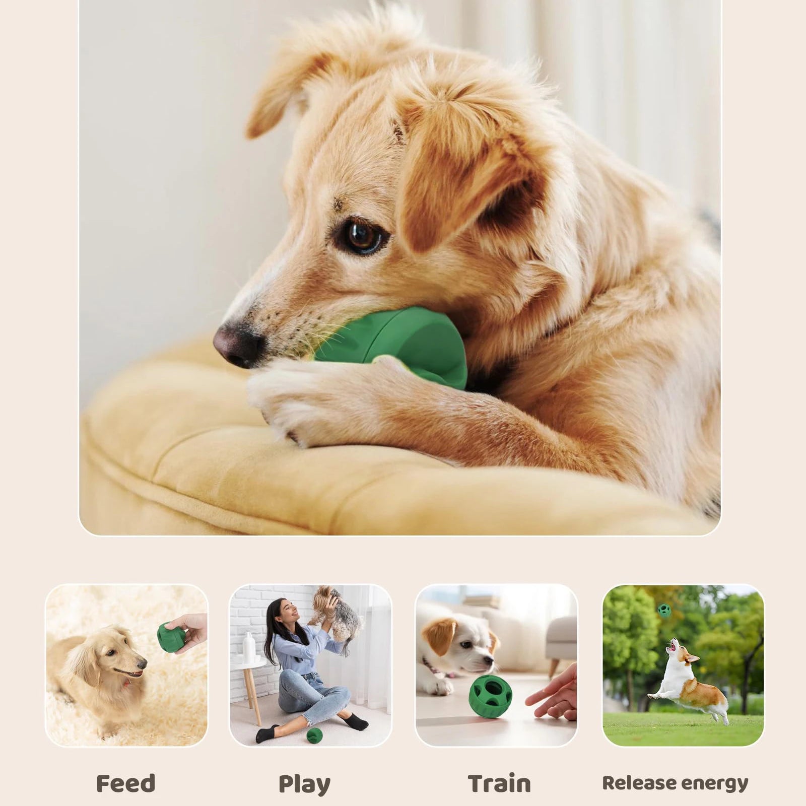 Dog Chew Toys with Treat Tray – Freezeable Fillable Treat Toy & Silicone Molds for Cooling, Anxiety Relief & Long-Lasting Play