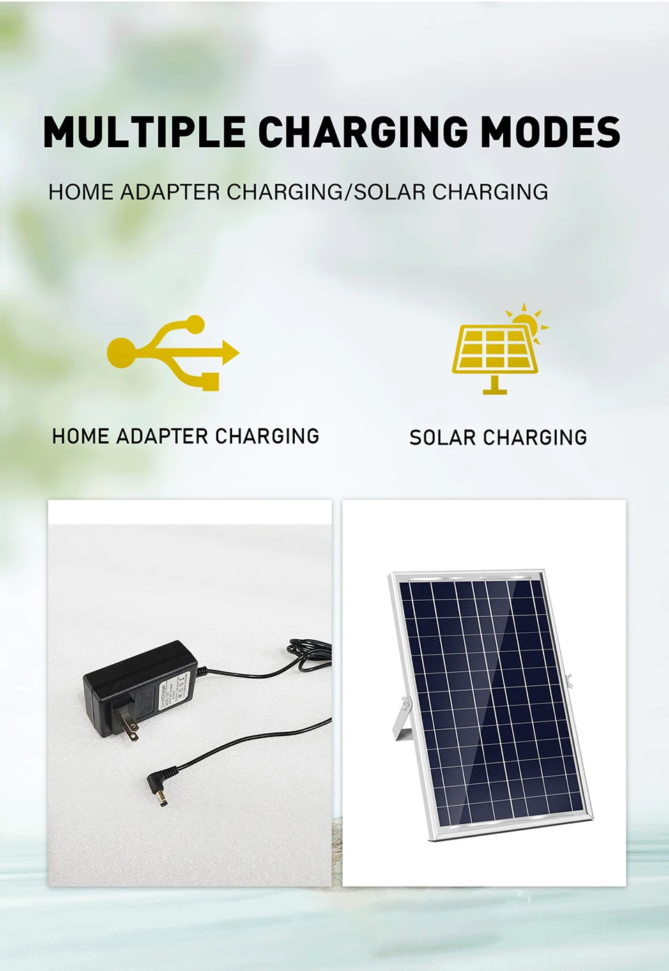 14 Inch Portable Rechargeable Table Fan with Solar Panel Powered and AC Charger Dual Input for Household, Camping, Fishing