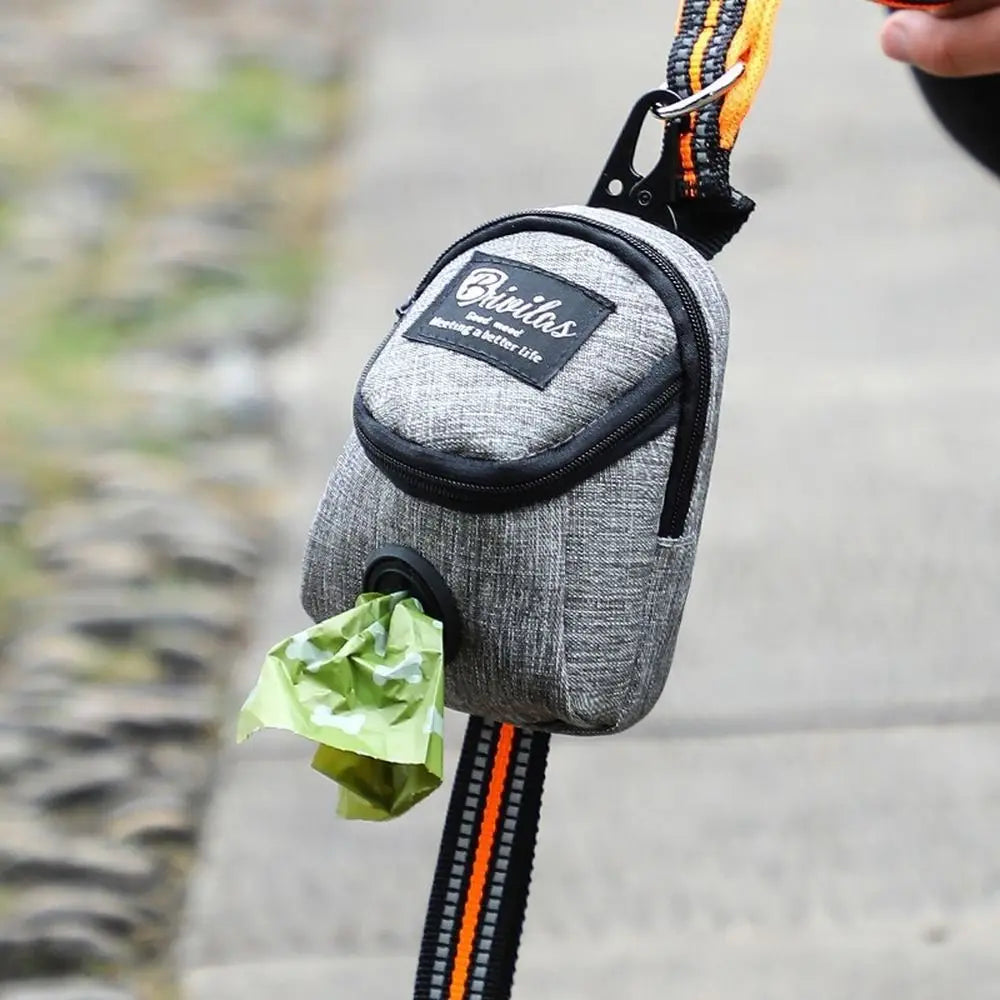 Portable Dog Training Treat Pouch – Outdoor Dog Snack Bag with Waist Strap & Poop Bag Holder