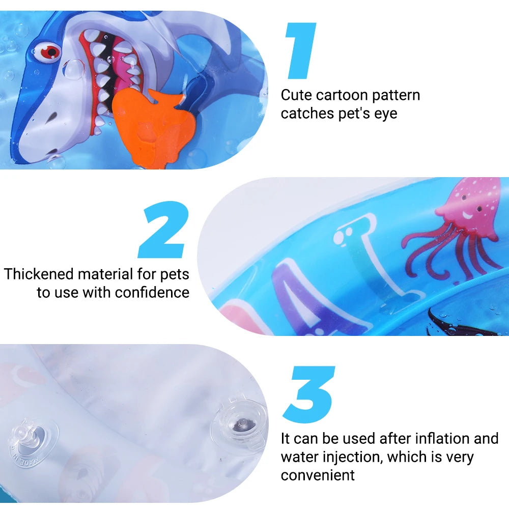 Interactive Water Sensory Play Mat for Cats & Dogs – Inflatable Thickened Sea Toy Mat with Floating Fish (2024 New)
