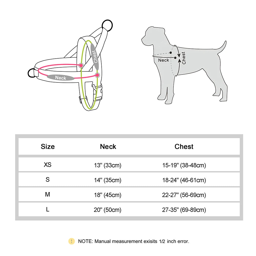 🐾 Soft No Pull Dog Harness – Padded Nylon Adjustable Vest