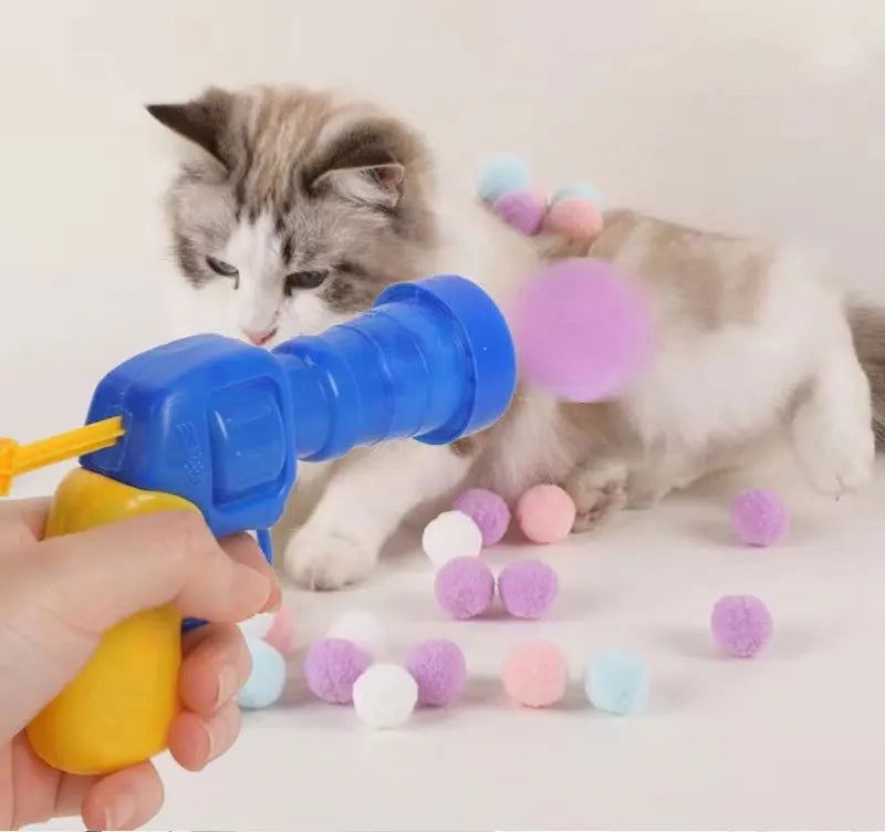 🎯 Cat Plush Ball Shooting Gun – Mini Silent Launcher Toy for Interactive Play & Stress Relief