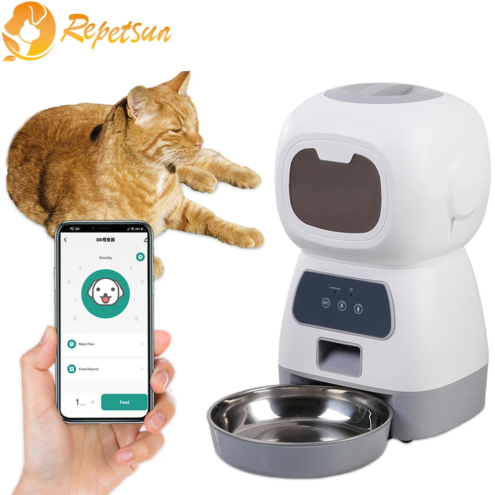 3.5L WiFi Smart Pet Feeder – Voice Recorder & Slow Feed 🐾📱