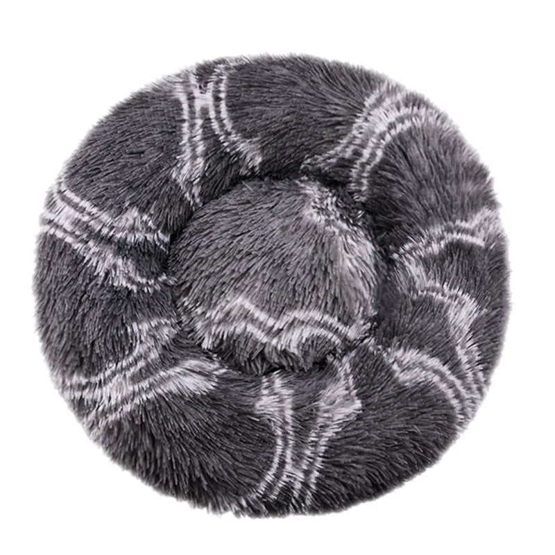 Round Plush Dog Bed – Winter Warm Washable Cat & Dog Basket Bed for Small, Medium & Large Pets