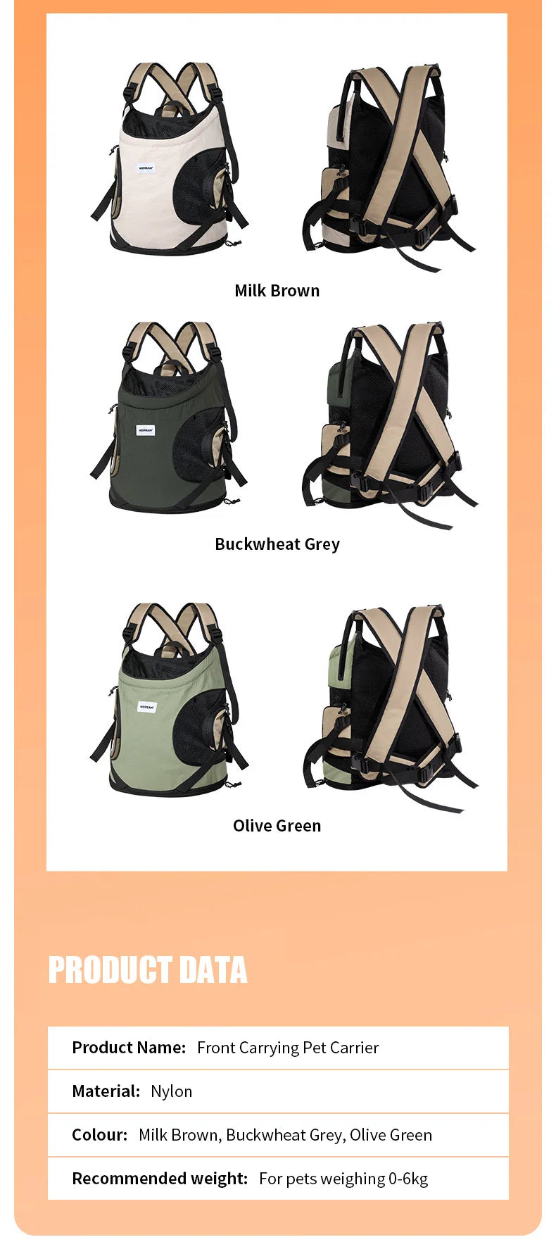 Pet Chest Backpack – Front Carrying Tote for Dogs & Cats, Breathable Outdoor Shoulder Bag, Portable Pet Travel Carrier