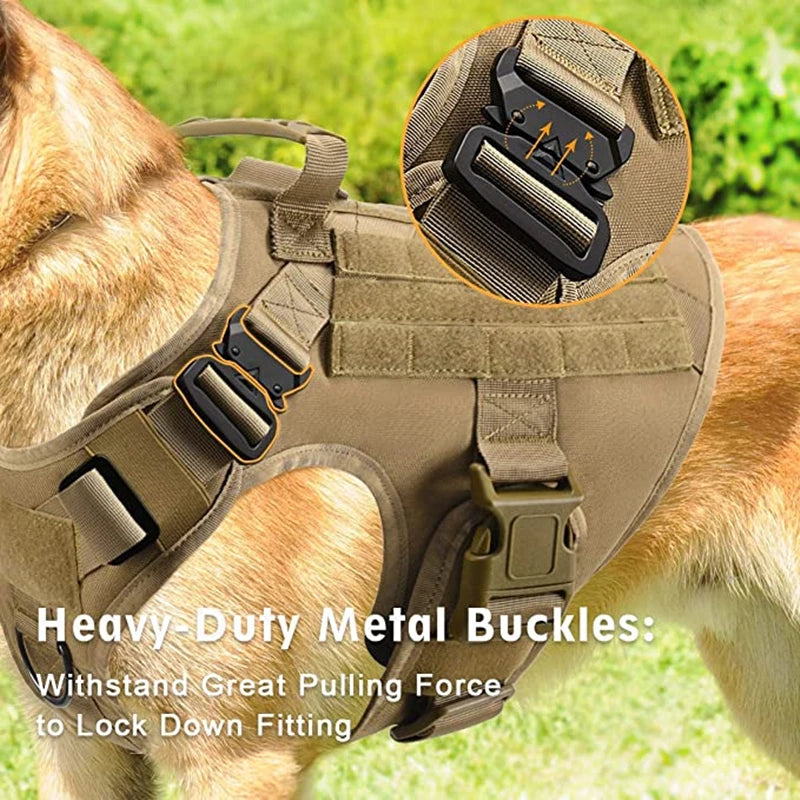 🐾 Tactical Military Dog Harness & Leash Set – All Breeds Training Vest for Outdoor Adventures
