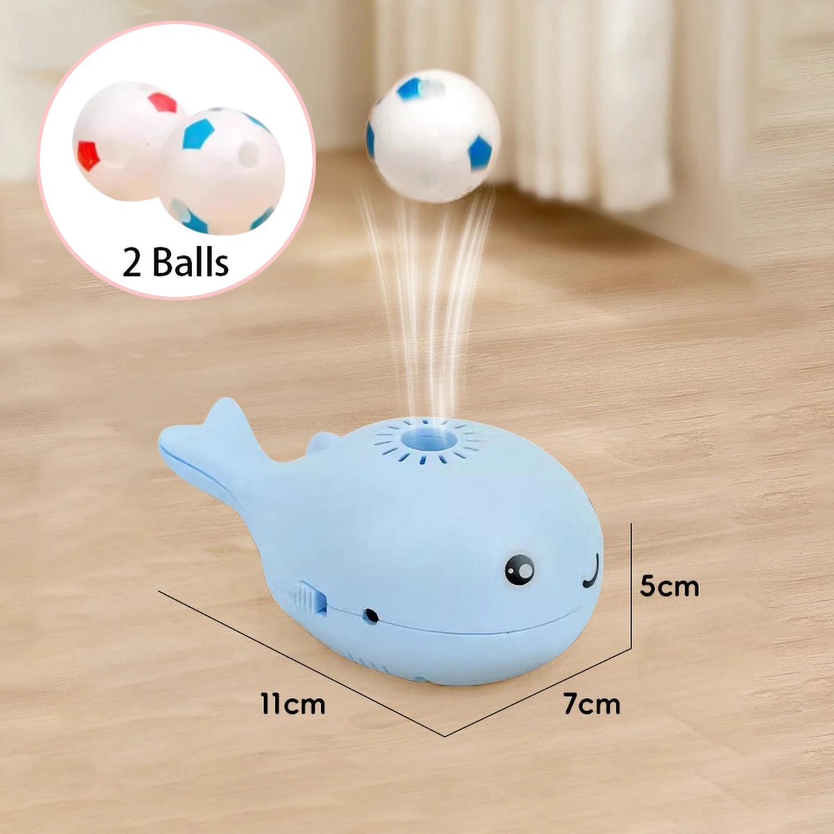 Whale Shaped Interactive Electric Floating Cat Toy – USB Powered Dual Fan Teaser