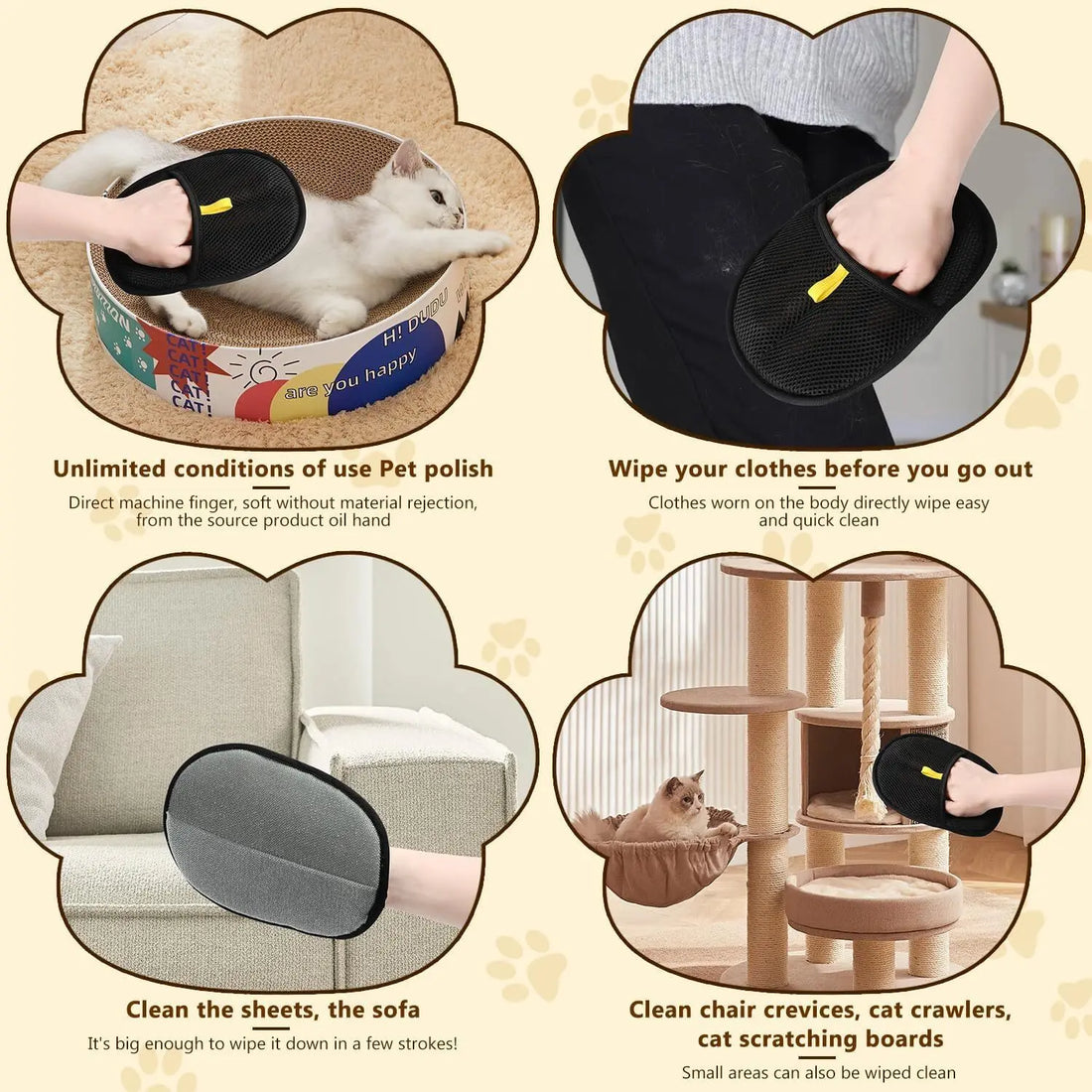 1/2PCS Double-Sided Pet Hair Remover Glove – Reusable Fur Magnet Glove for Cats, Dogs, Carpets & Sofas
