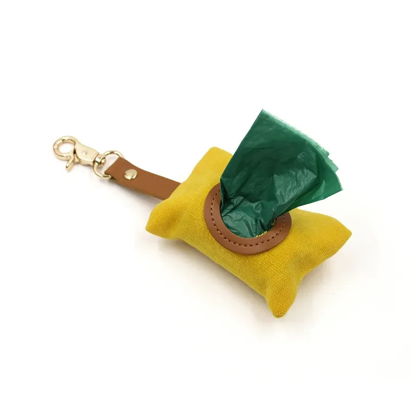 Canvas Pet Dog Poop Bag Holder – Adjustable Leash Attachment