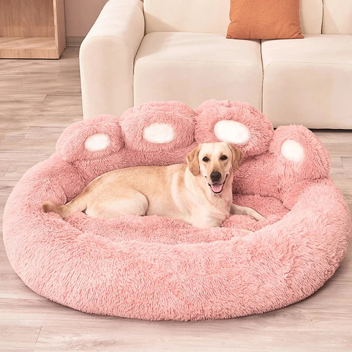Cute Bear Paw Dog & Cat Bed – Soft Fluffy Pet Sofa Bed for Small to Large Pets