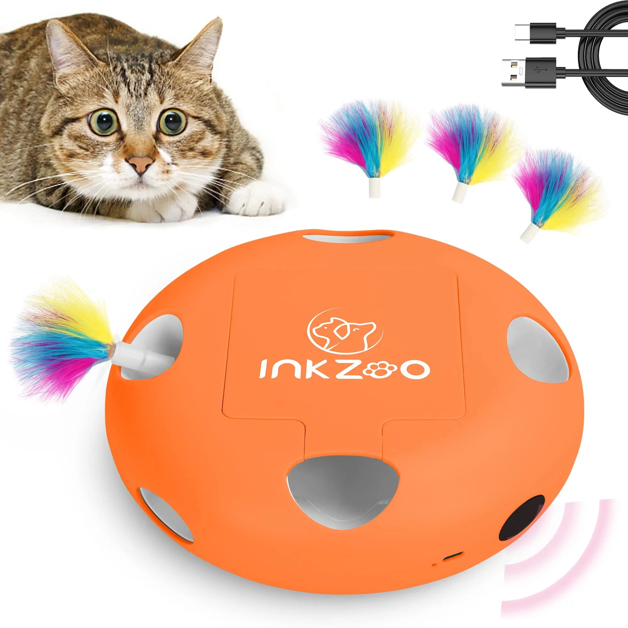 INKZOO 7-Hole Interactive Cat Toy – Automatic Mice Whack-A-Mole for Cats & Kittens
