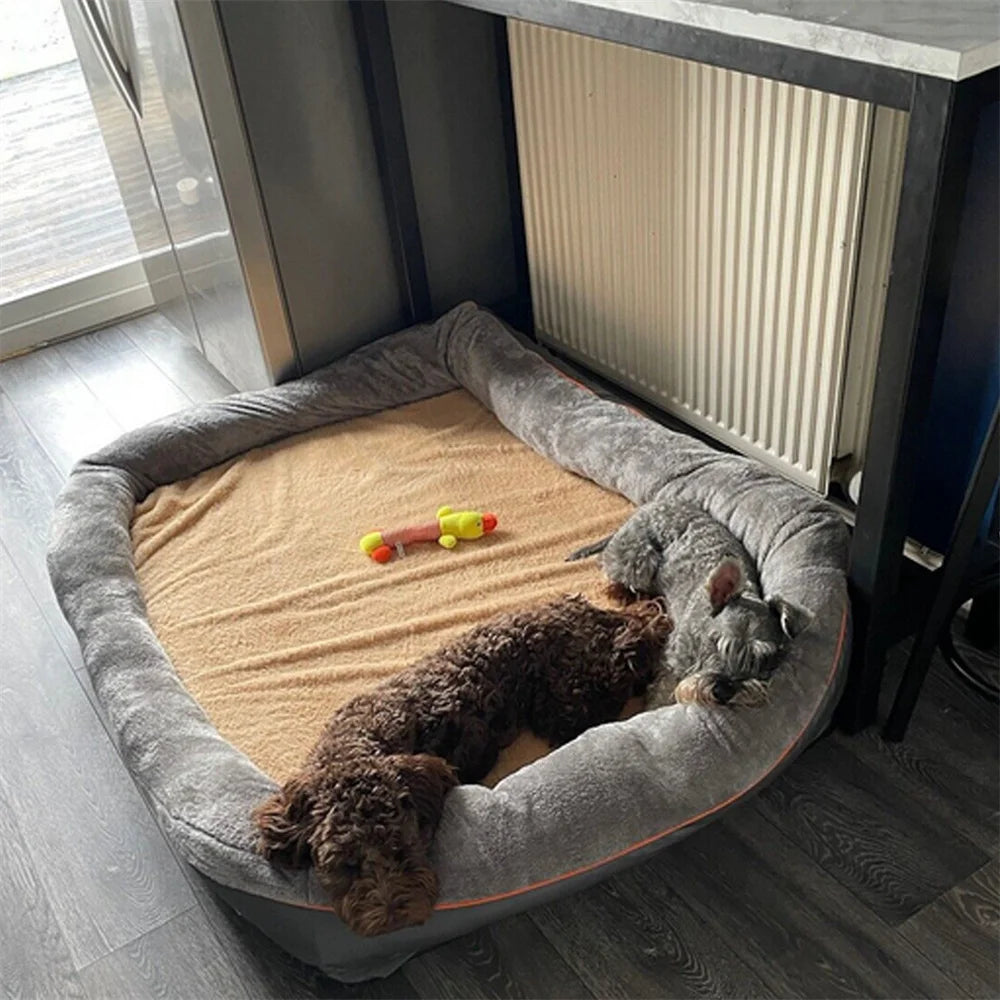 Jumbo Orthopedic Dog Bed with Memory Foam – Waterproof Pet Sofa Couch with Removable Cover & Bolsters