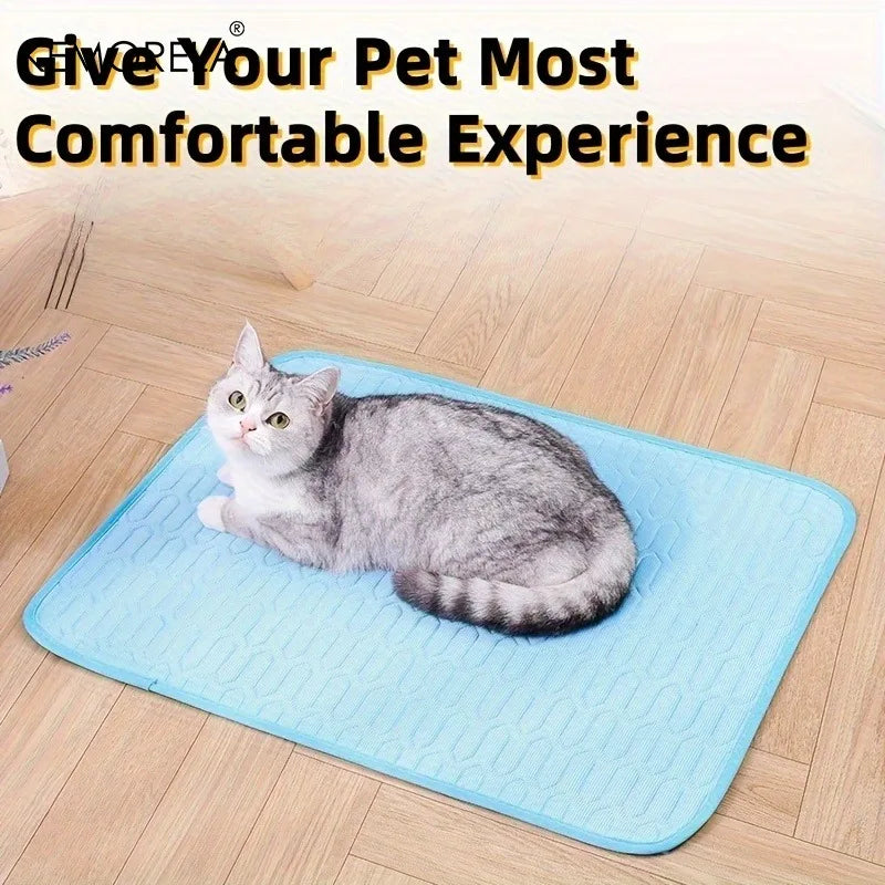 2025 Upgraded Ice-Cool Pet Cooling Mat – Sweat-Absorbent Summer Bed for Small, Medium & Large Pets (4 Sizes Available)