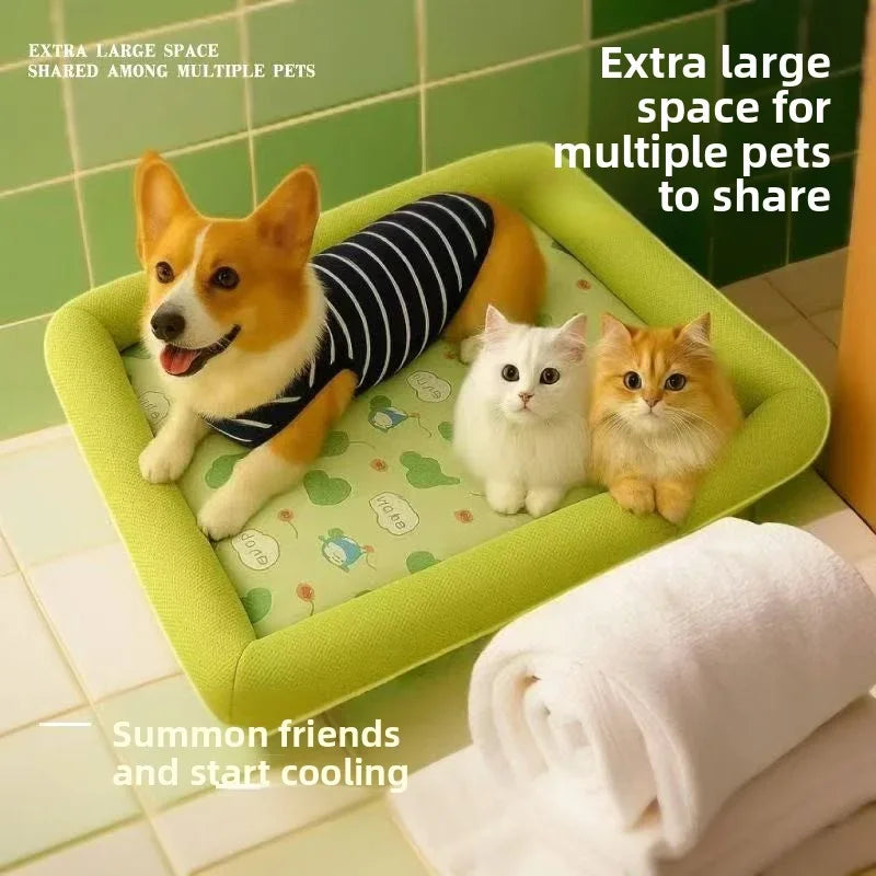 Cooling Puppy Bed – Summer Mat for Small to Large Dogs & Cats | Soft Fluffy Sofa Blanket Pet Cushion