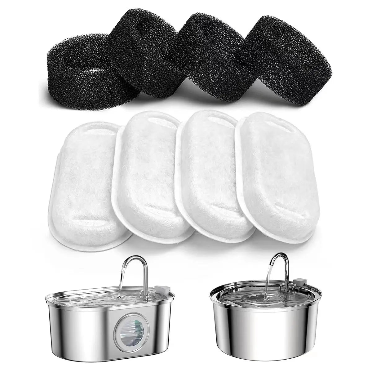 🐾 3.2L Stainless Steel Cat Drinking Fountain – 108oz Capacity with 4 Carbon & 4 Foam Filters