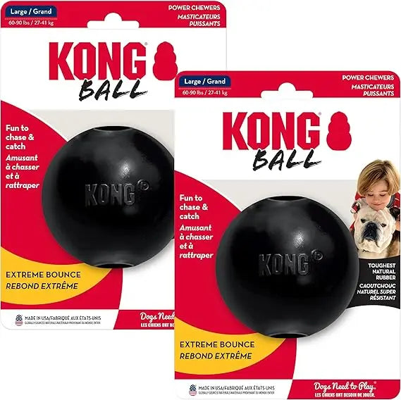 KONG Extreme Ball 2-Pack – Tough Rubber Dog Toys 🐶⚫