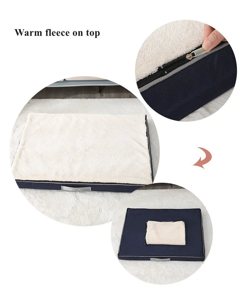 Large Elastic Sponge Dog Bed – All-Season Washable Pet Sofa Mat for Medium & Large Dogs, Cat Cushion Nest with Non-Slip Base