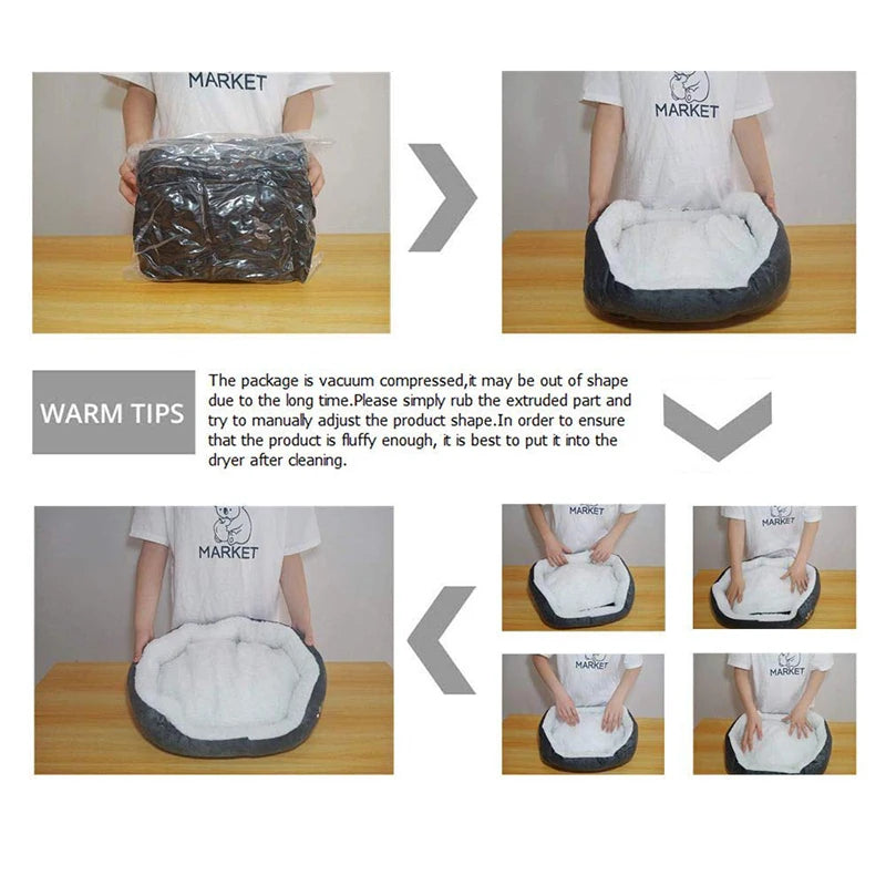 Cozy Cave Dog & Cat Bed – Thickened PP Cotton Pet Sofa for Small