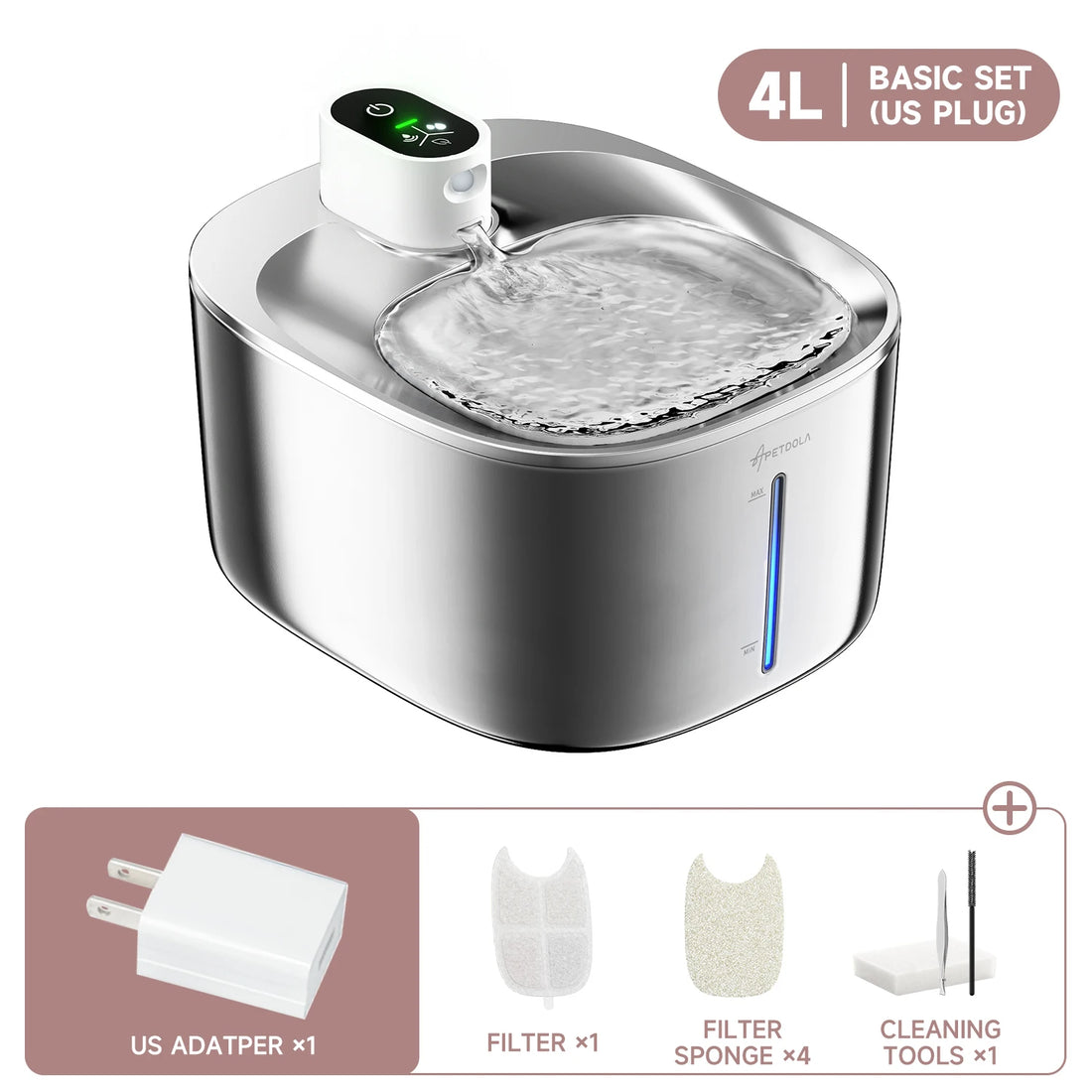 🐾 APETDOLA 4L Wireless Cat Water Fountain – Auto Sensor Pet Drinking Dispenser