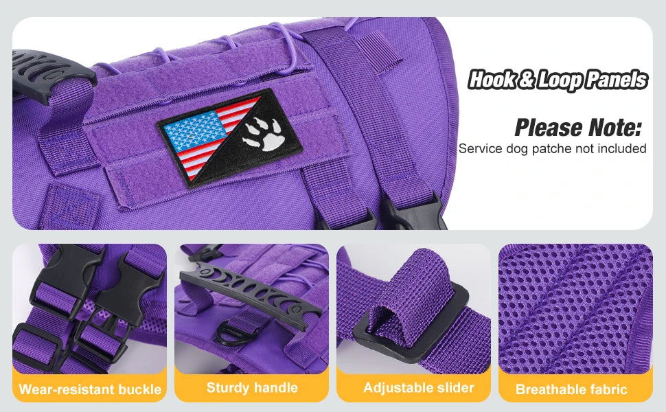 🛡️ Tactical Chest Strap Dog Harness – Heavy-Duty Outdoor Control for Large Dogs 🐕