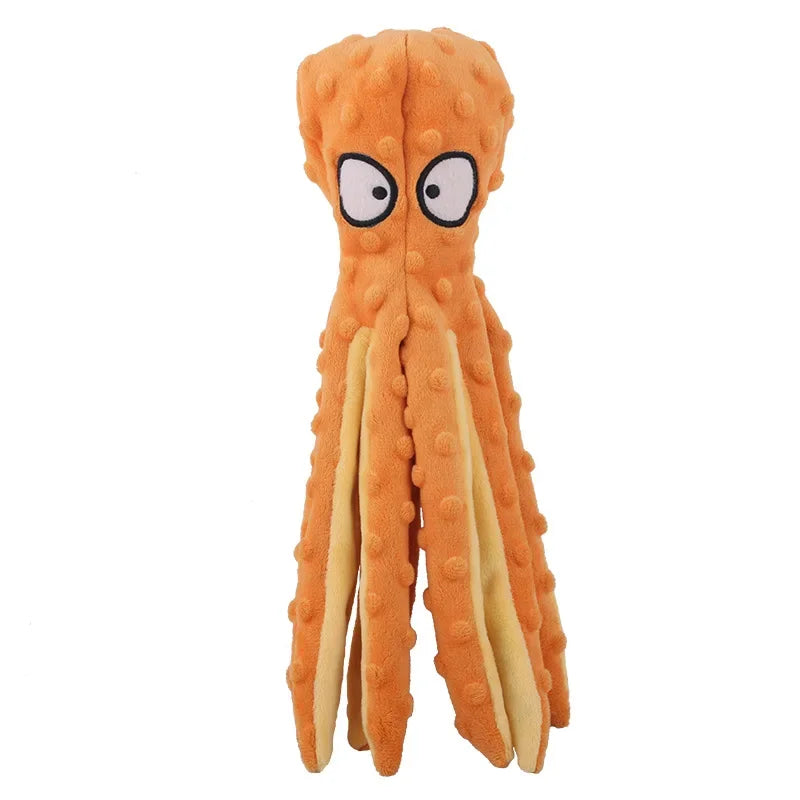 Interactive Plush Octopus Pet Toy – Bite-Resistant Voice Puzzle Toy for Cats & Dogs – Chew & Teeth Cleaning Pet Toy