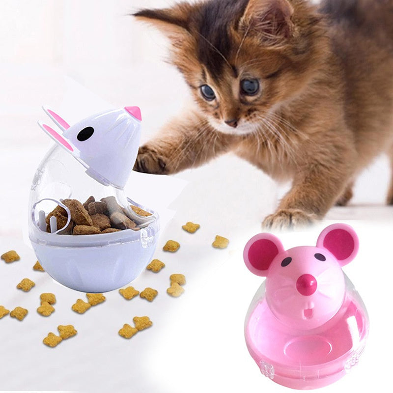 Mouse Food Rolling Feeder Toy for Cats – Dispenser Bowl & Training Toy