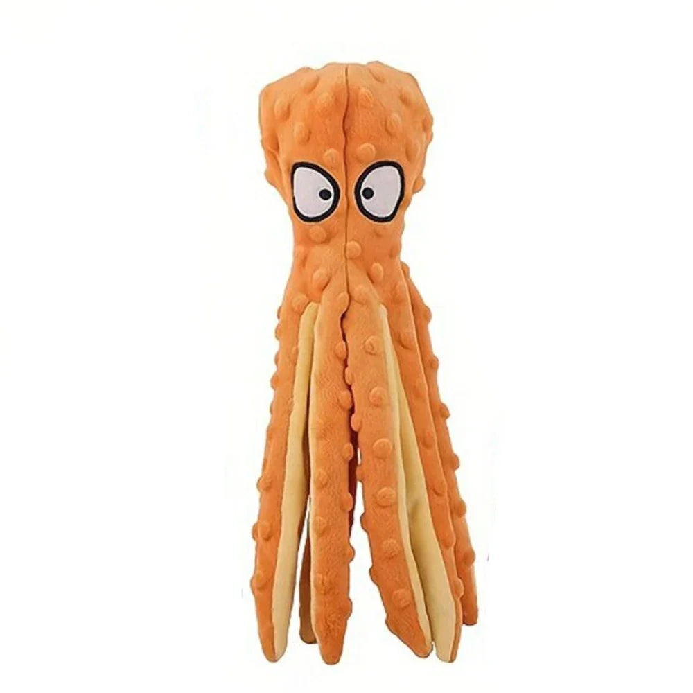 🐶 Dog Vocal Octopus Plush Toy – Soft, No-Stuffing Chew & Teething Toy