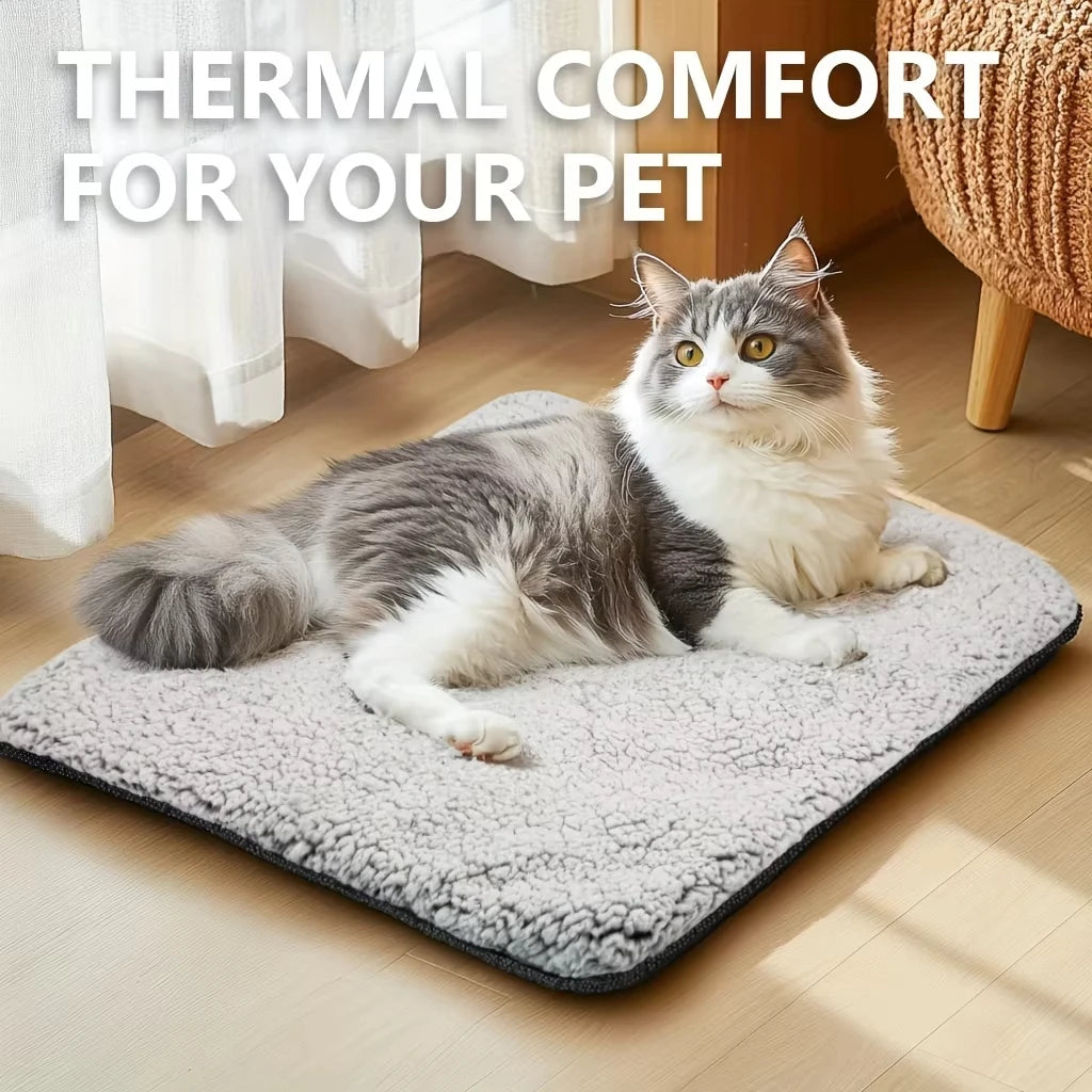 Self-Heating Pet Pad – Thermal Warm Blanket Cushion for Dogs & Cats, Washable Non-Electric Pet Mat