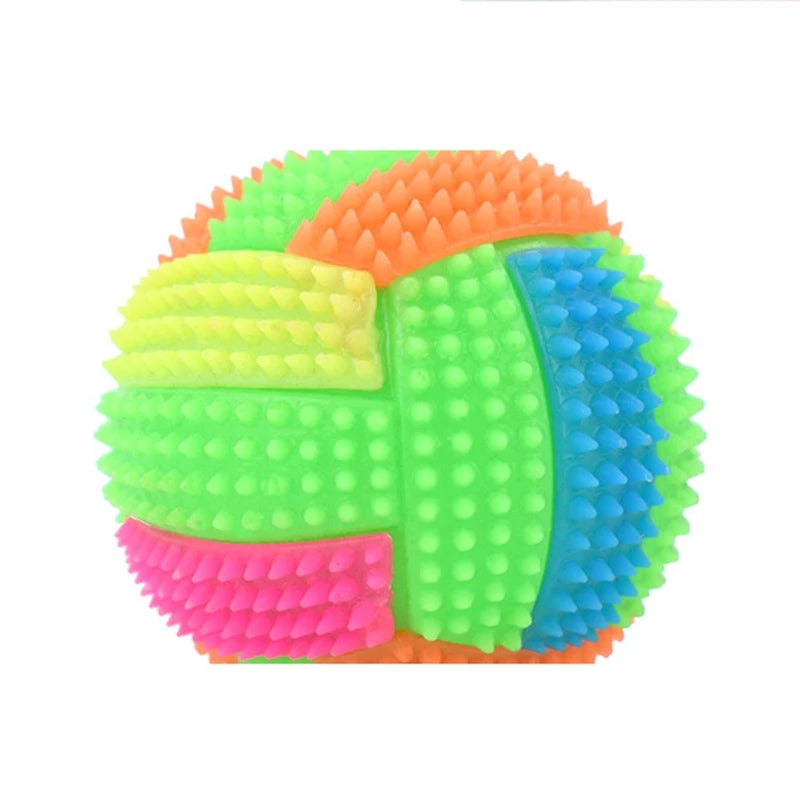 Squeaky Glowing Dog Chew Ball – Non-Toxic Rubber Toy for Small to Large Dogs, Teeth Cleaning & Boredom Relief