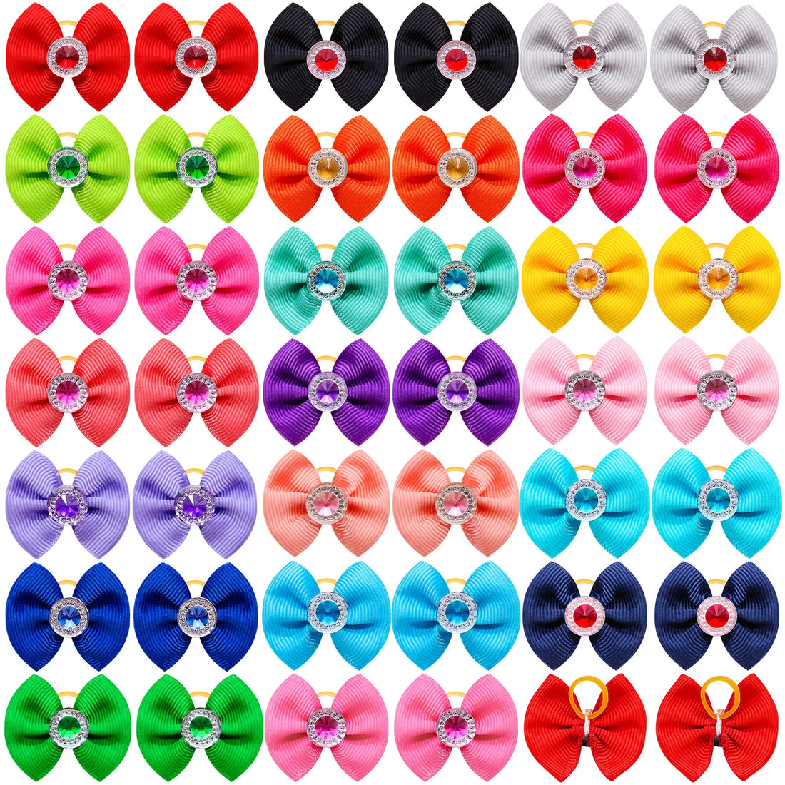 Dog Hair Bows 🎀 20pcs Summer Diamond Grooming Acce