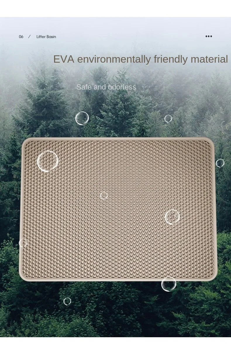 90x60CM Waterproof Double Layer Cat Litter Mat – Non-Slip, Washable Pet Litter Box Mat for Easy Clean-Up