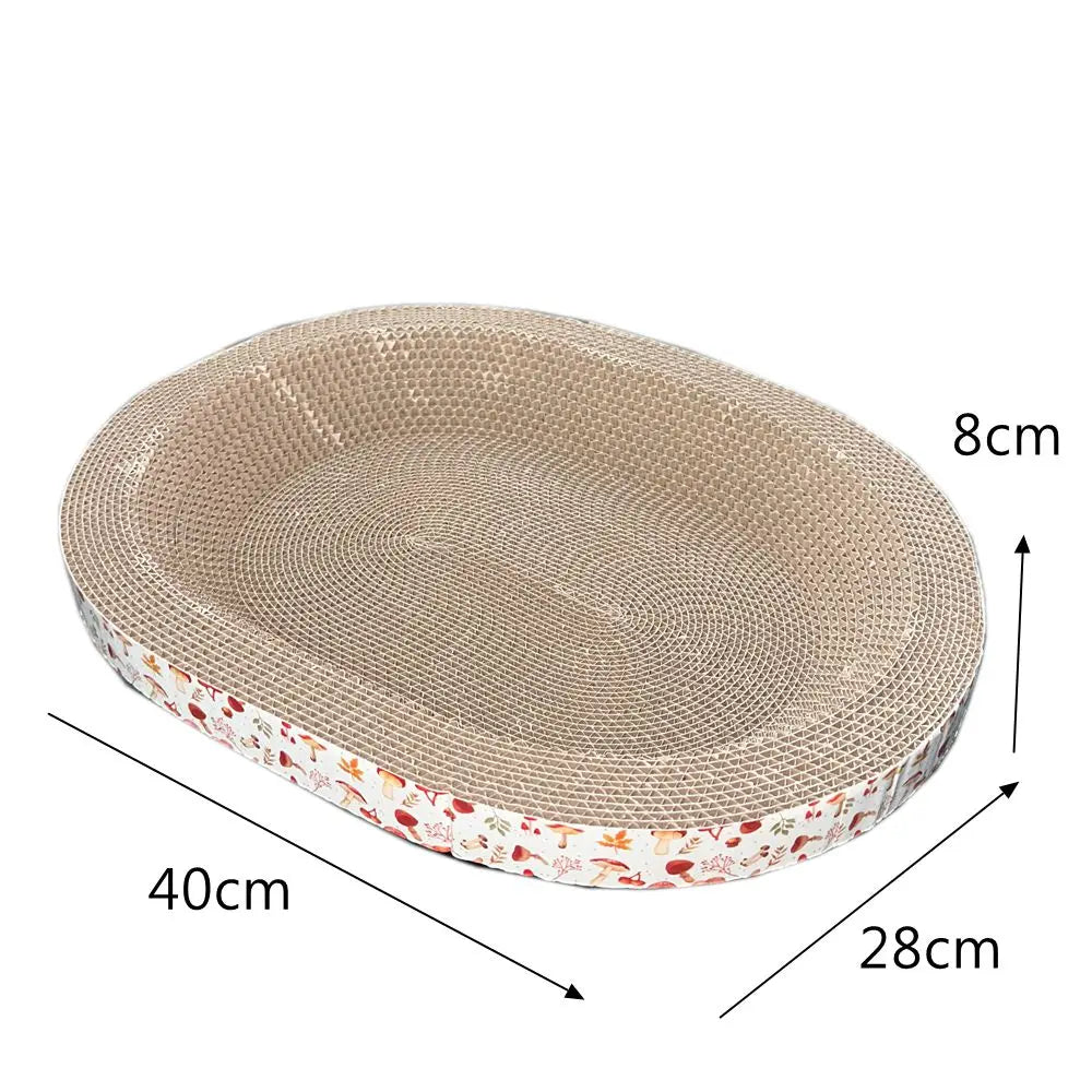 🐱 Oval Cat Scratching Board – Furniture Protector & Cozy Cat Nest