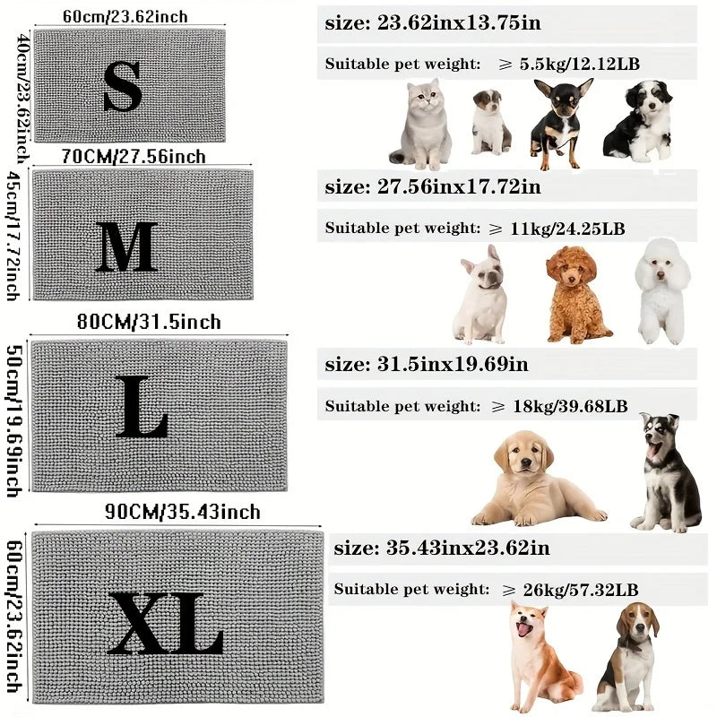 Quick-Drying Microfiber Dog Doormat – Absorbent, Non-Slip, Machine Washable Indoor Mat