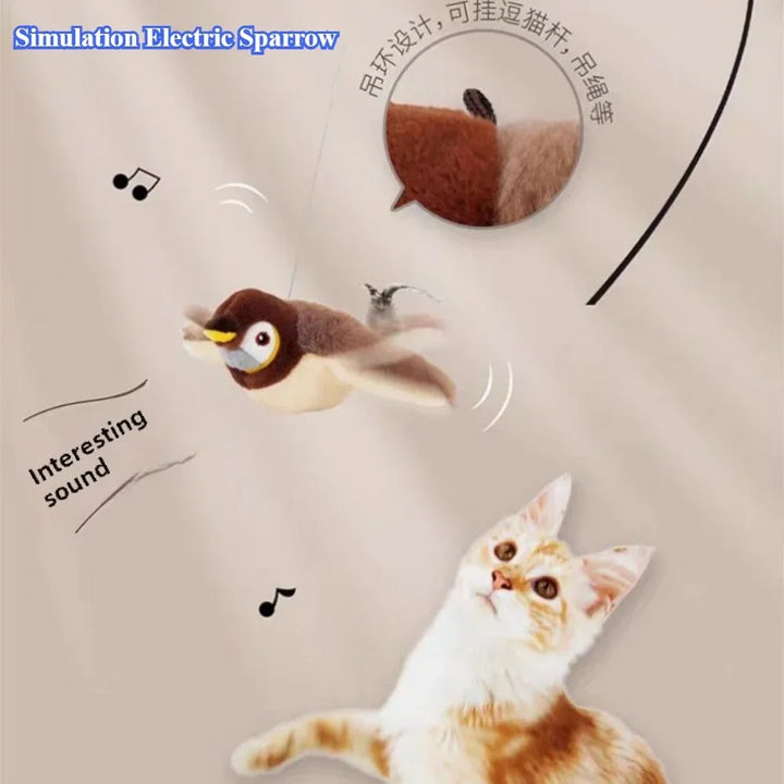 🐦 Hot Cat Interactive Electric Bird Toy – USB Rechargeable with Catnip