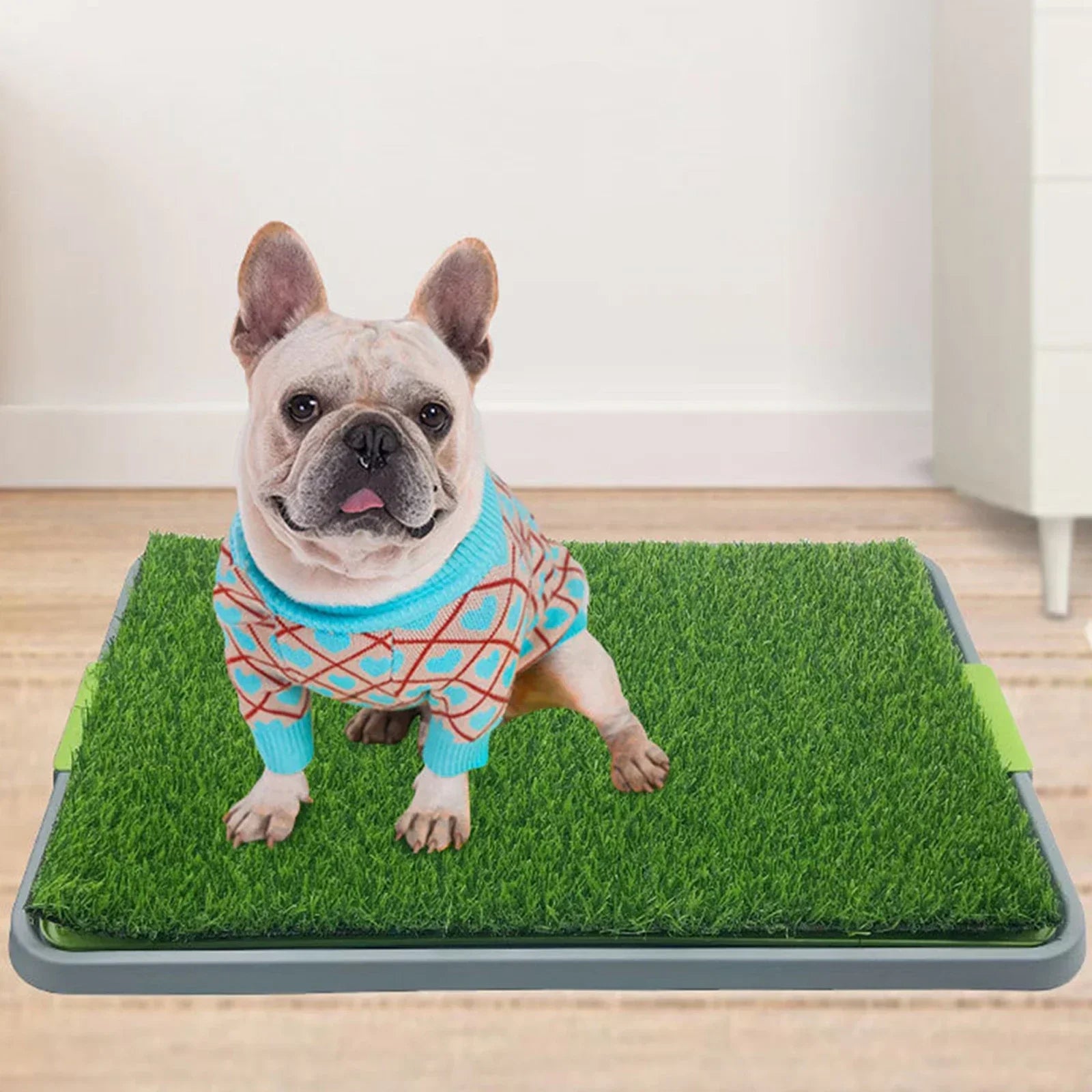 Artificial Grass Dog Potty Pad – Large Removable Pet Toilet with Anti-Splash Tray for Indoor Puppy Training