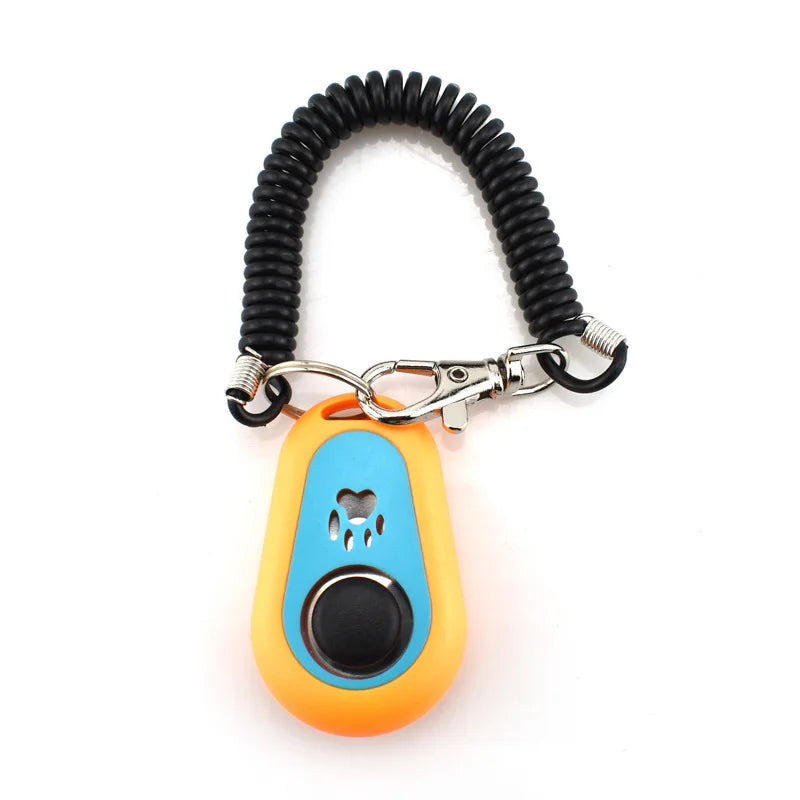 Colorful Paw Print Dog Training Clicker with Keyring – Portable Pet Clicker for Dog & Cat Training