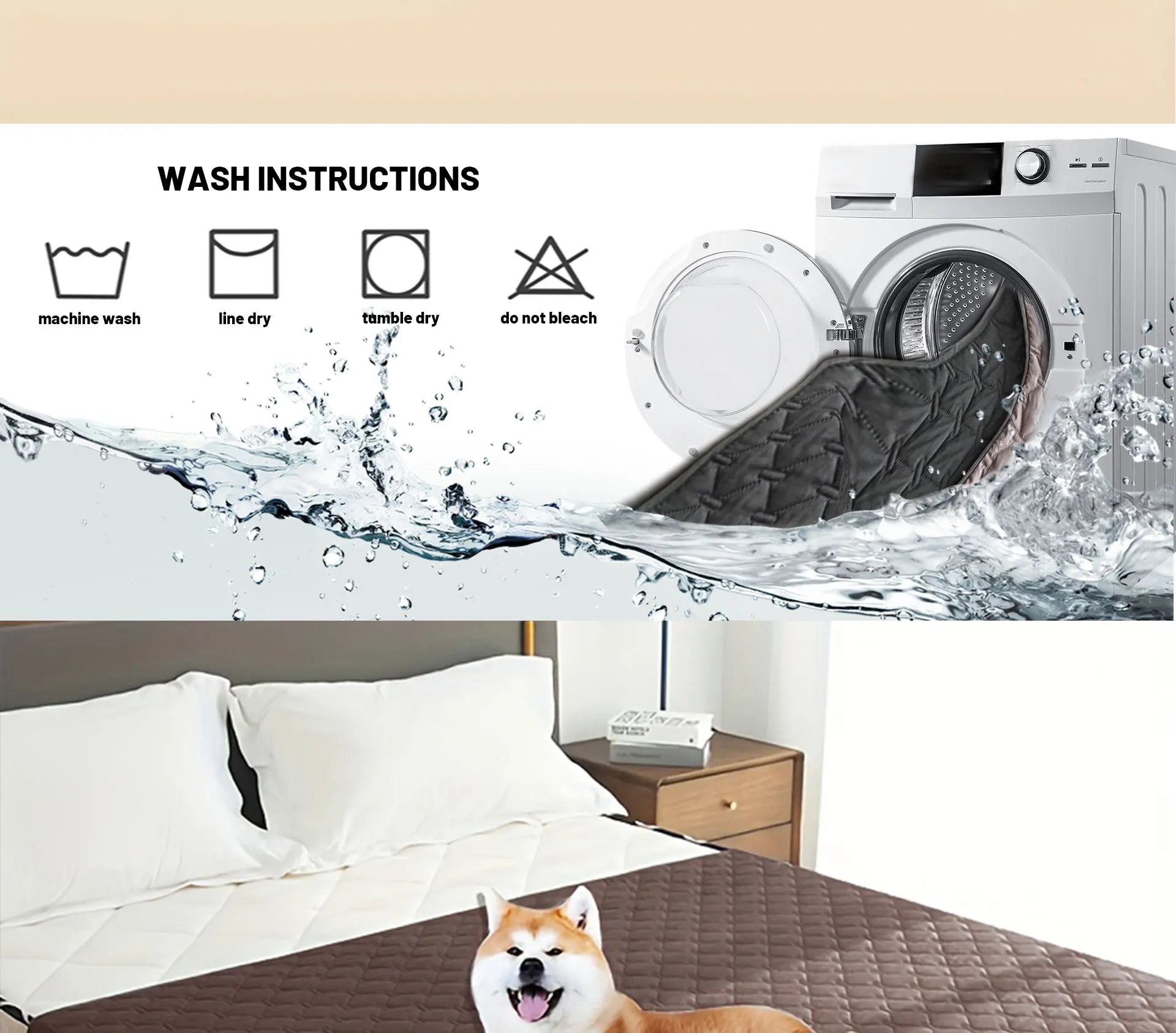 Double-Sided Reversible Dog Bed Cover – Waterproof Sofa & Furniture Protector Blanket for Pets & K