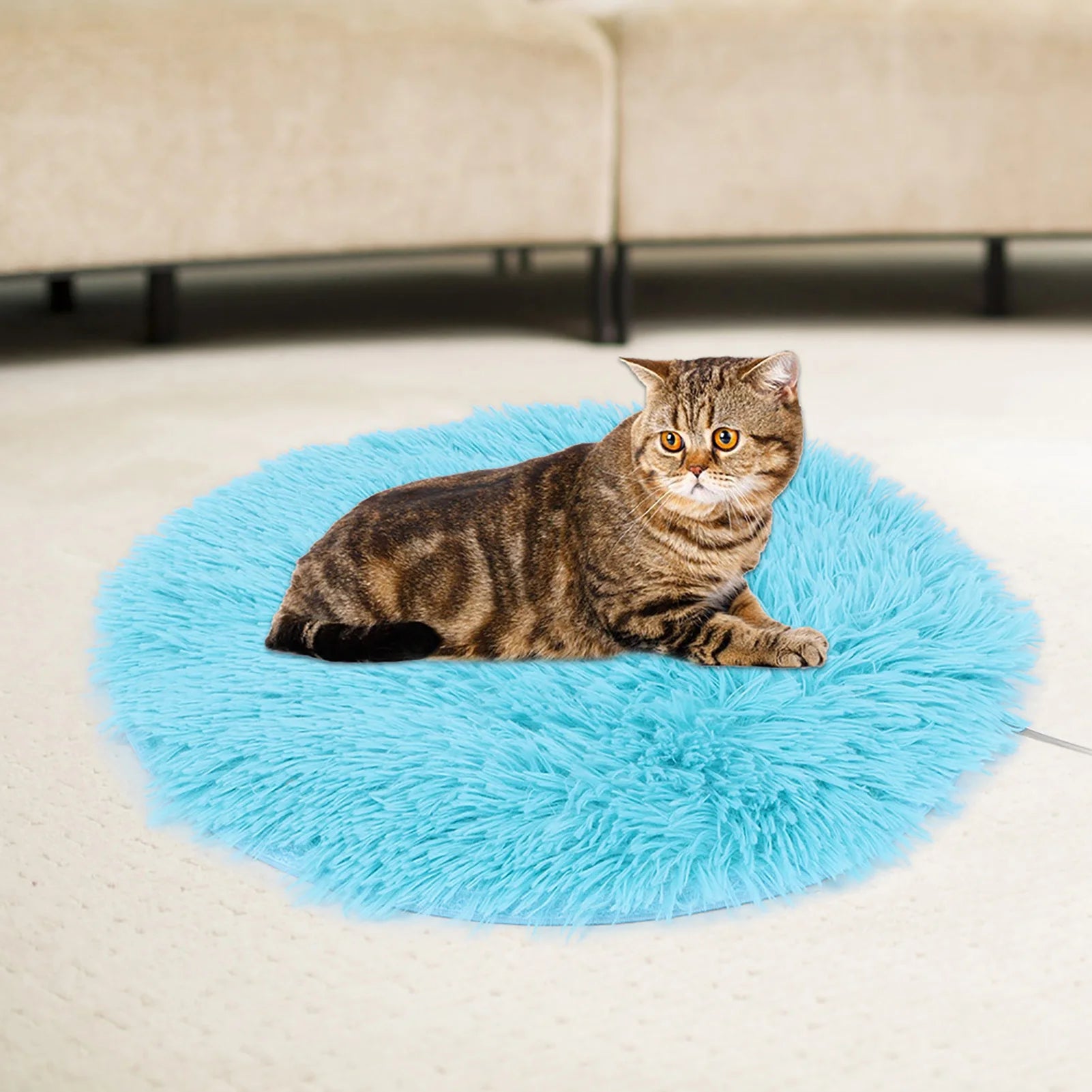 USB Heated Cat Plush Mat – Soft Electric Heating Pad for Cats & Small Dogs, Four Seasons Warm Pet Blanket