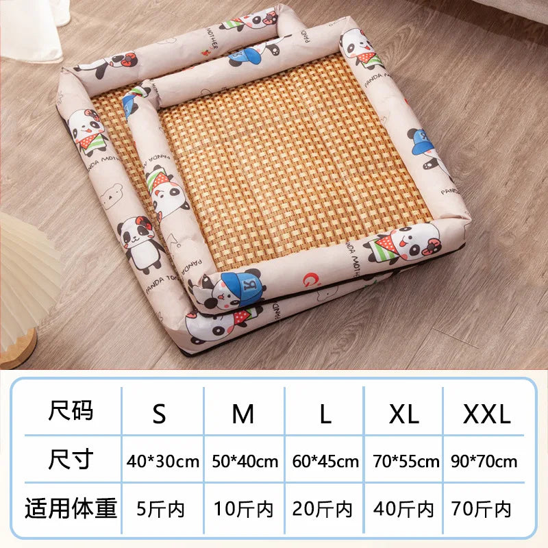 Summer Pet Cooling Mat – Lightweight Breathable Rattan Ice Nest Bed for Cats, Small Dogs & Small Animals