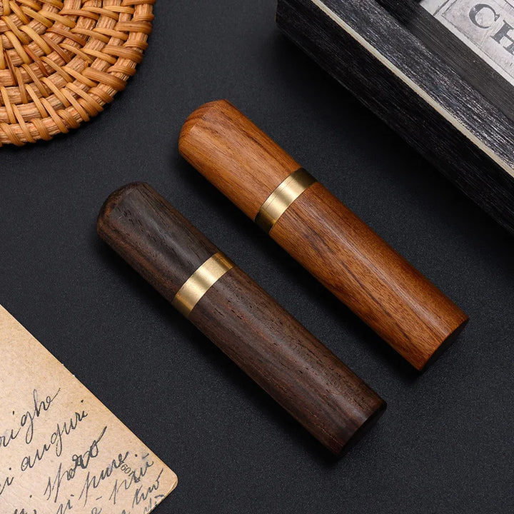 Handmade Wooden Toothpick Holder – Pearwood Capsule Case | Portable Hiking Toothpick Storage Box