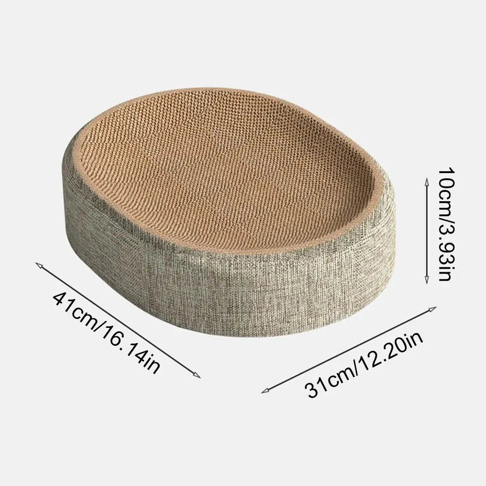 Oval Cat Scratch Pad Bed – Sisal Scratching Mat & Cozy Sleeping Nest