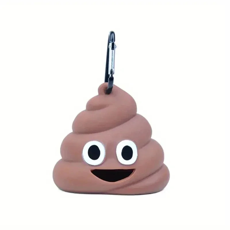 Funny Poop-Shaped Dog Waste Bag Dispenser – Portable Poop Bag Holder with Clip for Leash, Outdoor Walking & Travel
