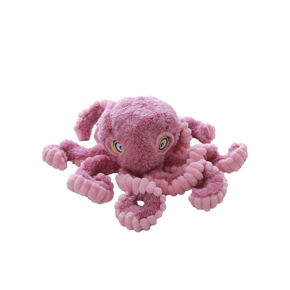 🐙 Plush Octopus Dog Toy – Squeaky Chew Toy for Interactive Play & Boredom Relief 🐾🎵