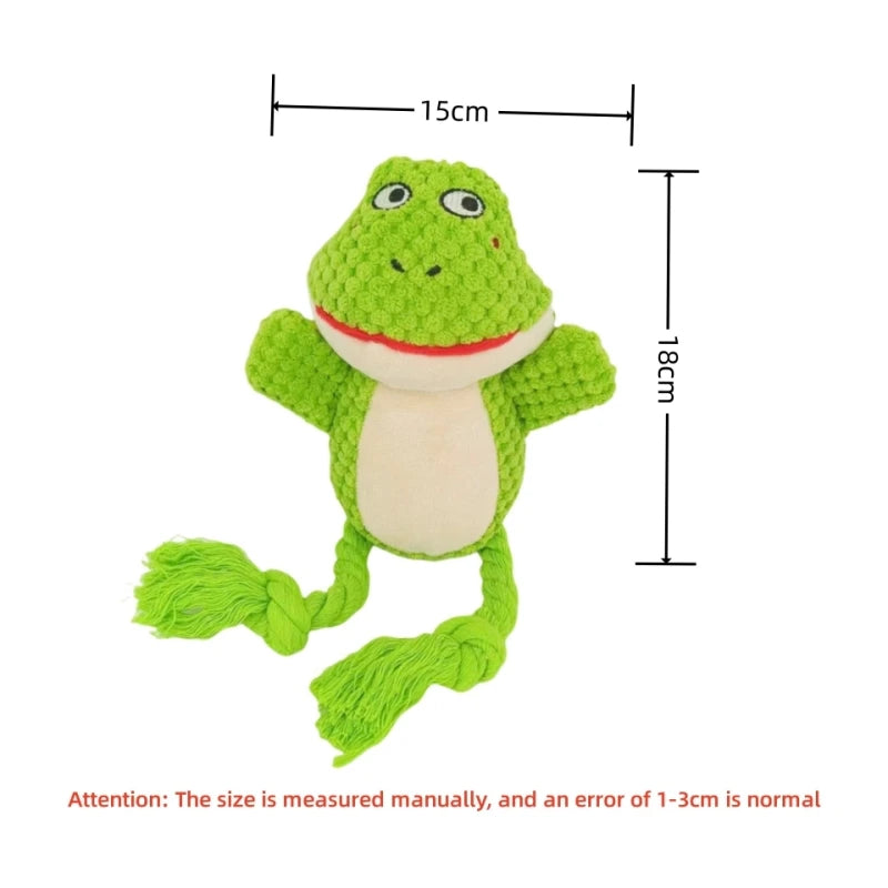 Stuffed Raw Small Dog Plush Toy – Indestructible Bite-Resistant Squeaky Interactive Puppy Rattle for Dogs