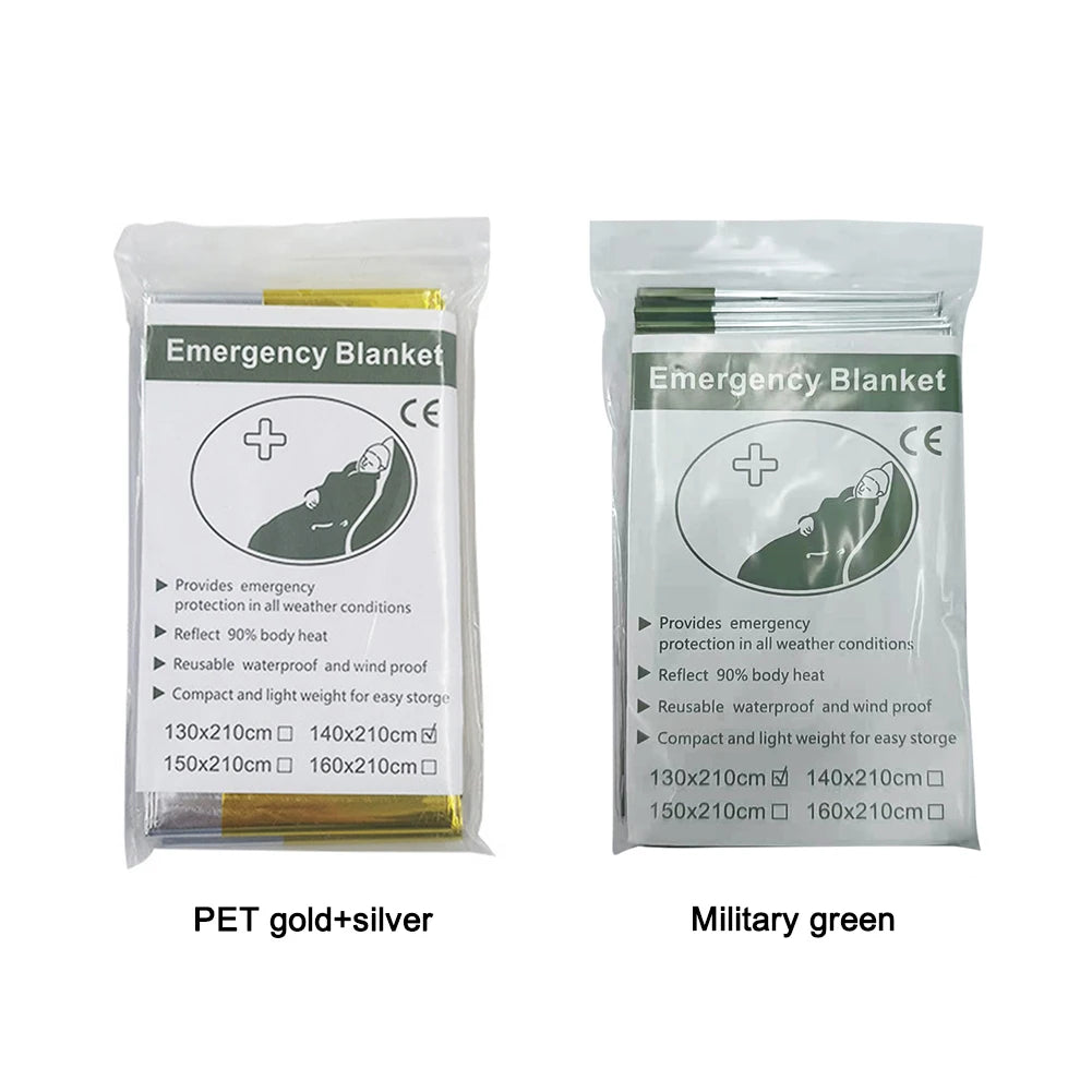 Emergency Thermal Blanket – Waterproof, Windproof Survival Rescue Blanket for Outdoor First Aid & Camping