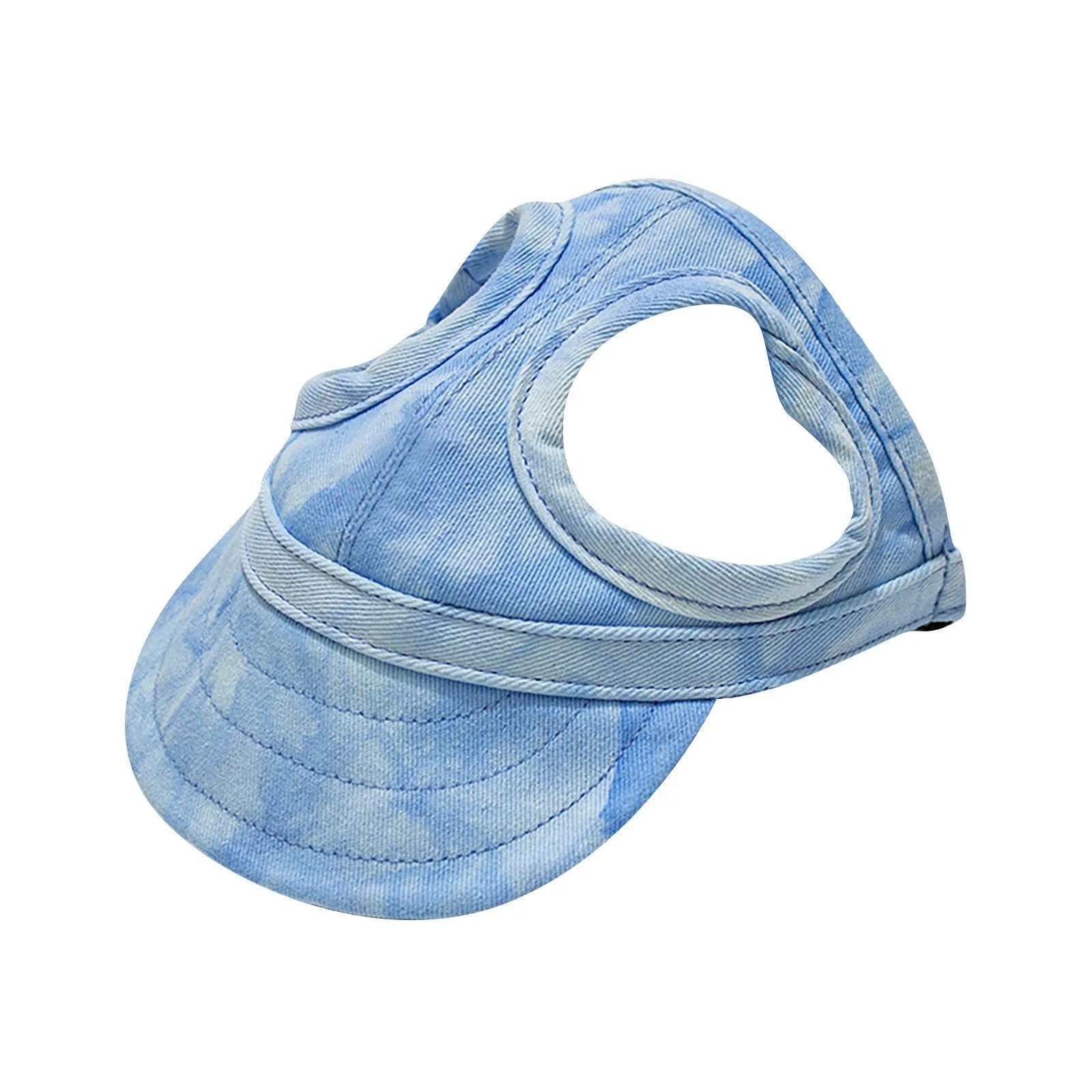 Small Dog Summer Baseball Cap – Oxford Fabric Puppy Visor Hat with Ear Holes, Adjustable Sun Protection Cap for Outdoor Use